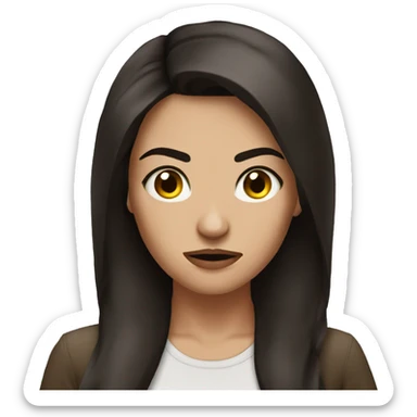 Beautiful woman brunette angry sticker