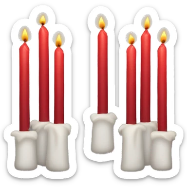 Four red candles sticker
