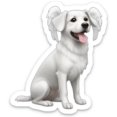grey-small-dog-angel-halo sticker