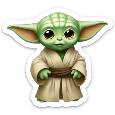 Bébé Yoda qui fait la fête sticker