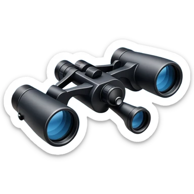 binoculars looking at the sky, blue sticker