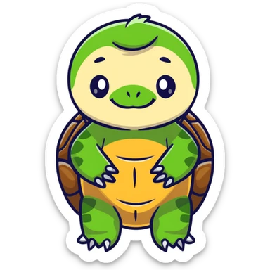 Turtle and Sloth mixed in  sticker