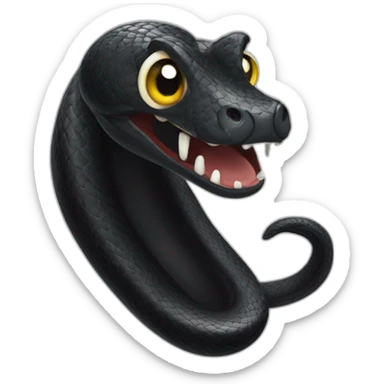 Three eyed black snake burping sticker