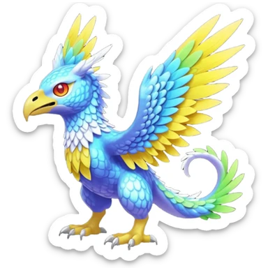 colorful Fakémon-Digimon-Fionbri-Trico-creature (full body) sticker