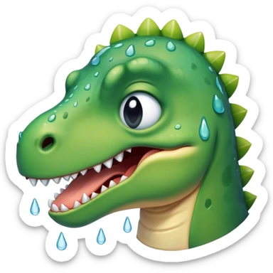 sad Crying dinosaur with tears sticker