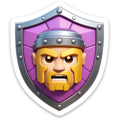 Clash of Clans aesthetic: Cinematic Playful Pixel 3D Shield Emoji, rendered in a 3D vector-style similar to standard emojis with minimal shading and bold, simplified shapes. A compact, distinct form with signature details, softly glowing with a pixelated adventure charm. Simplified yet unmistakably iconic, highly detailed and consistent, glowing with a soft radiance and high shine. Stylized with a touch of classic pixel-art charm and a soft glowing outline, capturing the essence of a beloved gaming relic with a friendly, playful manner! sticker