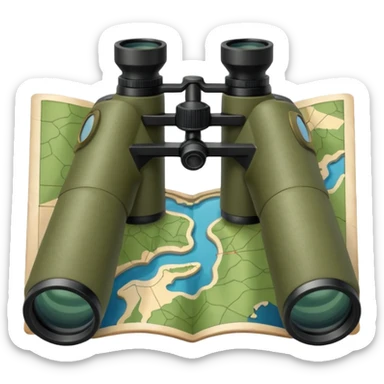 military map with binoculars sticker
