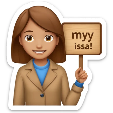 Worlds ugliest girl holding a sign saying my name is isa sticker