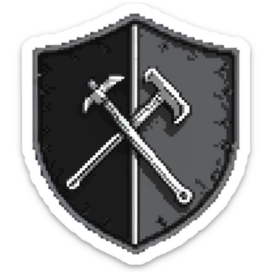 Shield with wrench and ban hammer crossed, classic moderator emblem sticker
