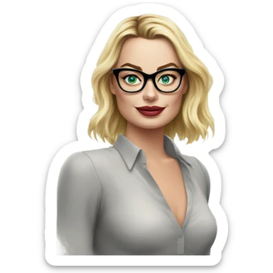 :Margot Robbie: glasses  sticker