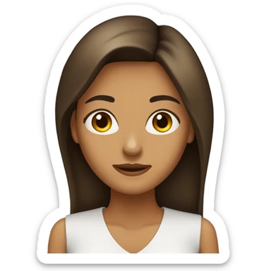 MUJER DE ROSTRO OVALADO, PELO CASTAÑO LARGO, OJOS MARRON OSCURO sticker