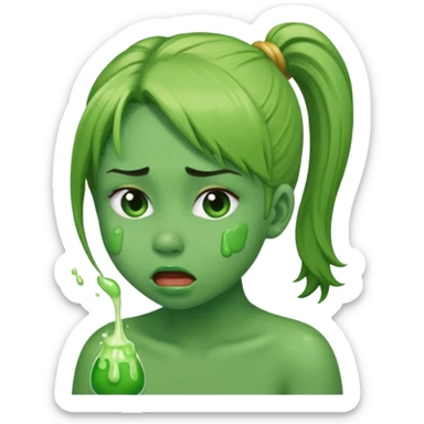 I want to have the puke emoji but with a pony tail, like Ariana Grande sticker