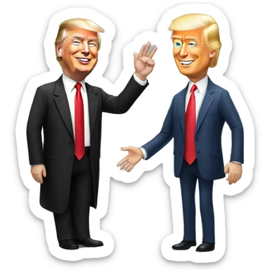 Elon musk and trump high fiving sticker