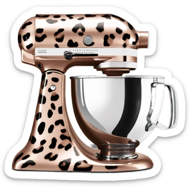 Realistic leopard print rose gold kitchenaid mixer.  sticker