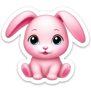 Cute pink baby bunny sticker