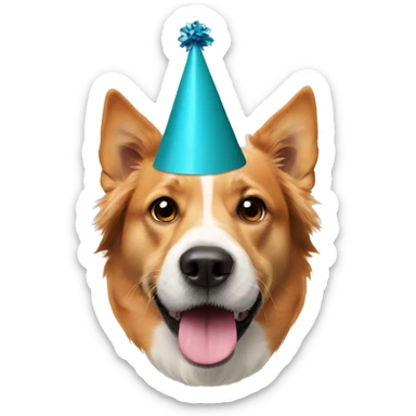 Dog with party hat  sticker