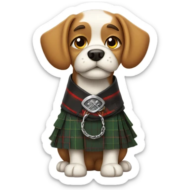 Dog wearing a kilt sticker