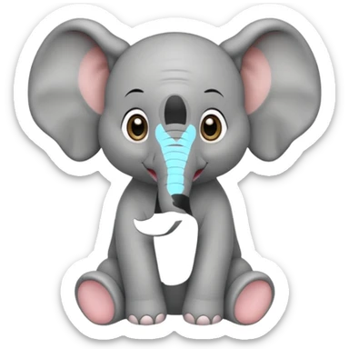 Baby elephant sitting sticker