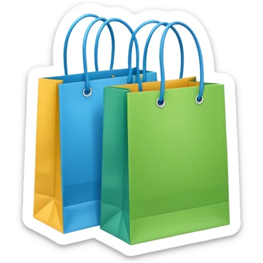 2 beautiful shopping bag sticker