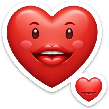 Red kiss stamp sticker