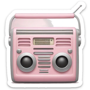 A pastel pink radio sticker