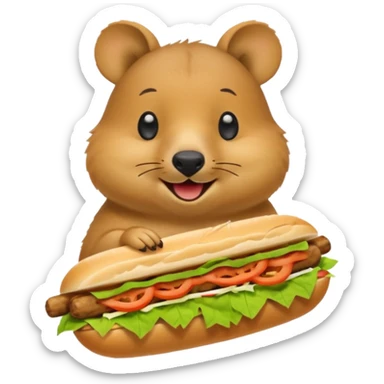 quokka eating bahn mi sticker