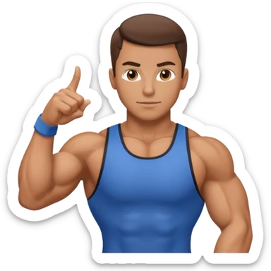 Gym trainer pointing at the camera sticker