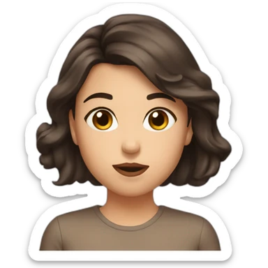 Brunette sending kisses sticker