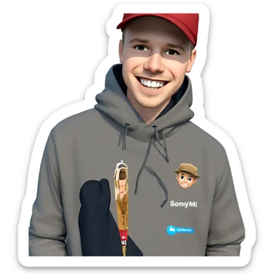 smiling boy in hat outdoors sticker
