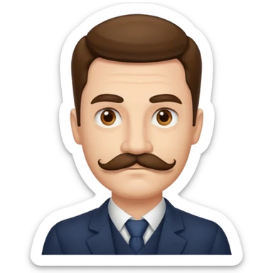 un uomo baffuto spocchioso sticker