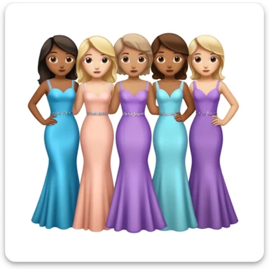 girls in a prom sticker