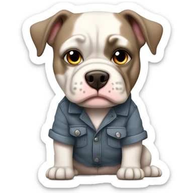 Pocket bully with stocky head and merle colour sticker