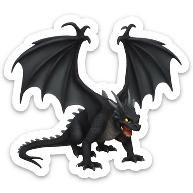 black dragon with wings sticker