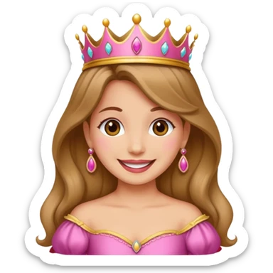 Una princesa con un moño rosa sticker