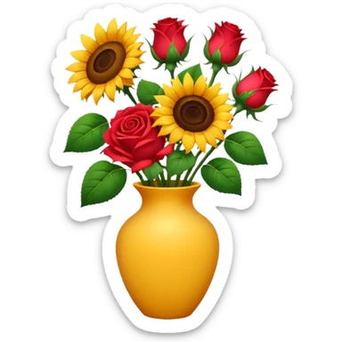 Roses and sunflowers sticker