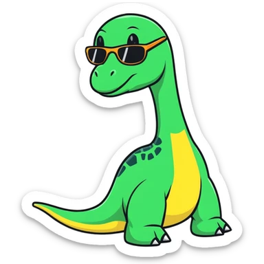 brachiosaurus dinosaur wearing sunglasses sticker