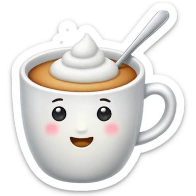 Cup of white sugar sticker