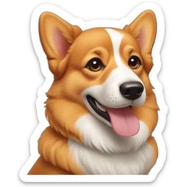 Orange corgi East european village dog sticker