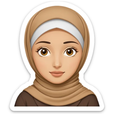 hijabi girl, hand drawn icon style, simple lines, no fill sticker