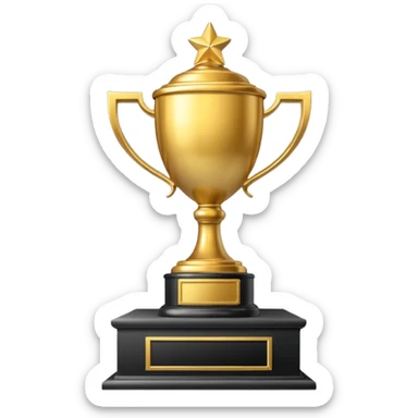 trophy on a winners podium sticker