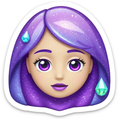 glitter purple and cian fix sticker