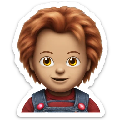 Chucky doll with heart eyes sticker