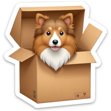 Shetland sheepdog in a box sticker