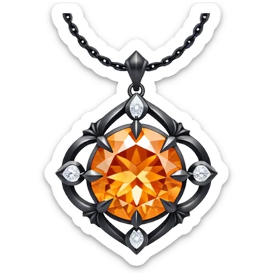 fantasy magic orange necklace diamond sticker