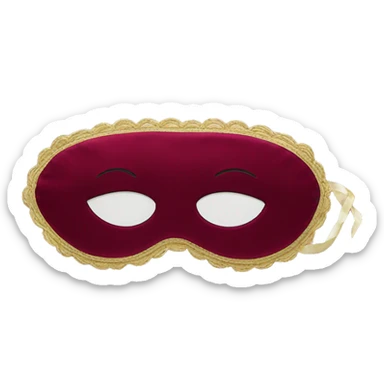 Bordeaux red silk eye mask sticker