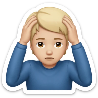 😔 this emoji with a fist over its head sticker