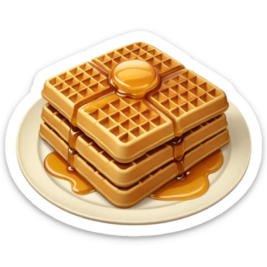 Waffles in a plate sticker