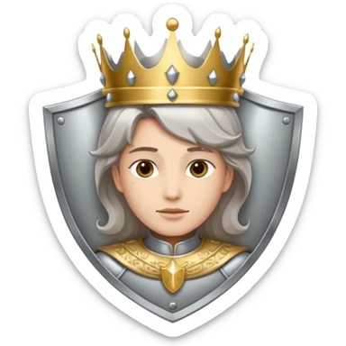 Create a Shield / Crown that represents confidence a brave and proud facial expression not a boy or girl sticker
