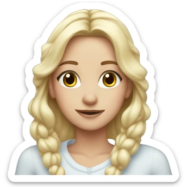 Blonde girl with snowflakes sticker