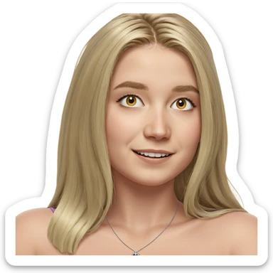 smiling girl with blonde hair sticker